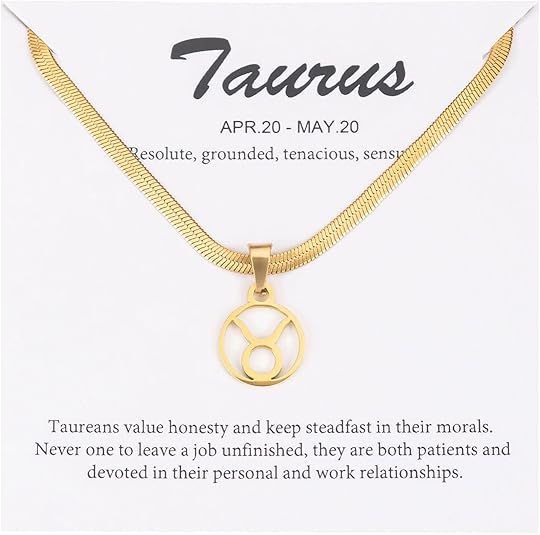 Women's Zodiac Sign Choker Necklace Spiritual Horoscope Jewelry Birthday Gift Gold Plated Stainless Steel Snake Chain - Taurus Products for men