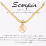 Women's Zodiac Sign Choker Necklace Spiritual Horoscope Jewelry Birthday Gift Gold Plated Stainless Steel Snake Chain - Scorpio Products for men