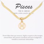 Women's Zodiac Sign Choker Necklace Spiritual Horoscope Jewelry Birthday Gift Gold Plated Stainless Steel Snake Chain - Pisces for men