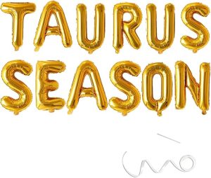 Taurus Season Banner, Zodiac Astrology Birthday Party Decorations, April May Birthday Banner,Gold Balloon,16inch - Taurus Products for men