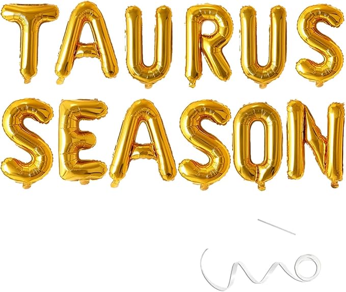 Taurus Season Banner, Zodiac Astrology Birthday Party Decorations, April May Birthday Banner,Gold Balloon,16inch - Taurus Products for men