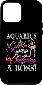 iPhone 12 Pro Max Aquarius Birthday Queen Gifts Zodiac Aquarius Girl Womens Case - Aquarius Phone Case for men
