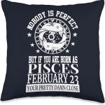 Pisces Zodiac February 23 Women Men Birthday Party Throw Pillow - Pisces Pillow for men