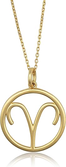 10k Gold Zodiac Necklace for Women | Dainty Real Gold Necklace for Women | Adjustable 16-18 Inch Zodiac Sign Necklace | Gold Pendant Necklace | Astrology Gifts for Women - Aries Necklace for men