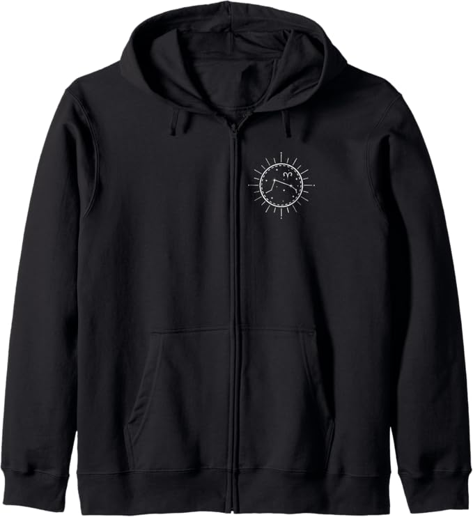 Zodiac Sign Aries Constellation Zip Hoodie - Aries Hoodie for men