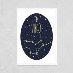 HardPress Wall Art Poster Print of Zodiac Signs Doodle Set - Virgo - Virgo Poster for men