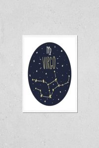 HardPress Wall Art Poster Print of Zodiac Signs Doodle Set - Virgo - Virgo Poster for men