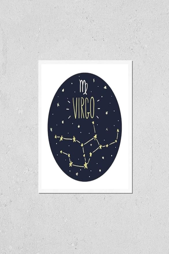 HardPress Wall Art Poster Print of Zodiac Signs Doodle Set - Virgo - Virgo Poster for men