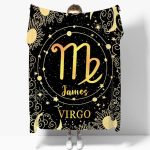 Personalized Virgo Blanket, Soft Flannel Horoscope Throws Cozy Lightweight Custom Blankets for Couch Bed Sofa, Practical Gift Unisex Medium 60"×50" for Teen - Virgo Blanket for men