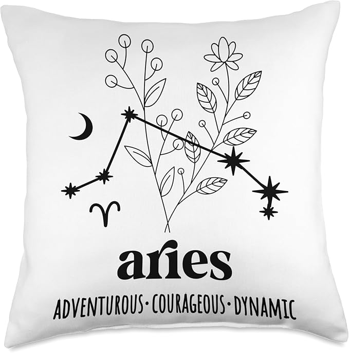 Aries Definition Aries Zodiac Sign Aries Birthday Throw Pillow - Aries Pillow for men