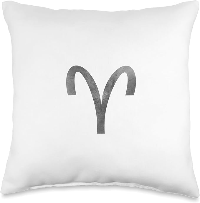 Aries sign Zodiac Astrology horoscope birthday gray print Throw Pillow - Aries Pillow for men
