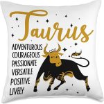 Taurus Zodiac Sign Taurus Birthday Taurus Horoscope Throw Pillow - Taurus Pillow for men