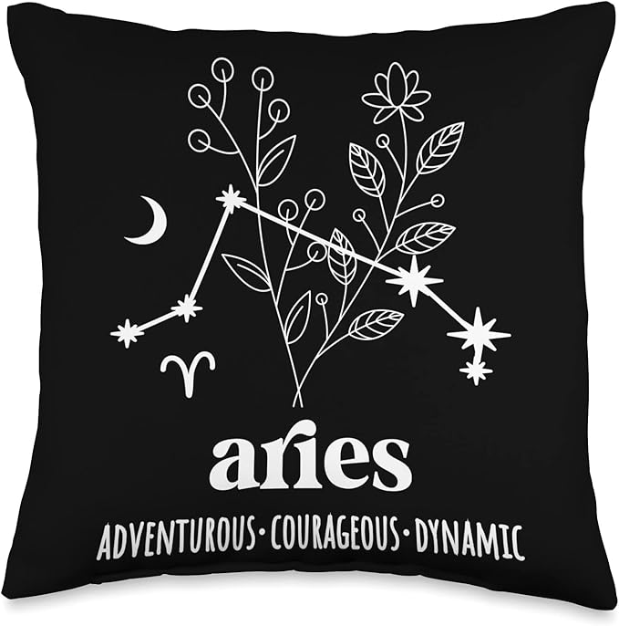 Aries Definition Aries Zodiac Sign Aries Birthday Throw Pillow - Aries Pillow for men