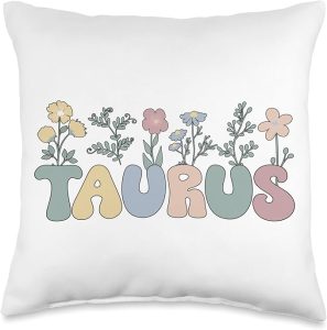 Groovy Taurus Zodiac Sign Taurus Birthday Taurus Horoscope Throw Pillow - Taurus Pillow for men