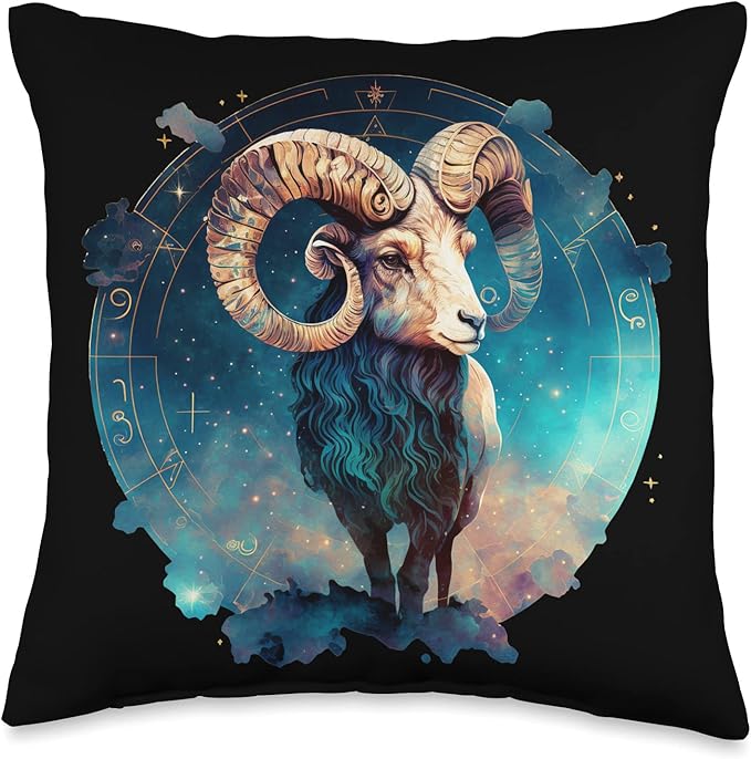 Zodiac signs - Aries Throw Pillow - Aries Pillow for men