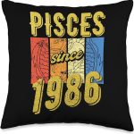 Zodiac Sign Pisces Birthday 1986 Throw Pillow - Pisces Pillow for men