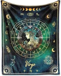 Virgo Blanket Gifts, 50" x 40" Rectangular Flannel Zodiac Throw Blanket Cozy, Gift for Boys Girls Teen Women Men Tarot Cards Lovers Birthday Anniversary Festival - Virgo Blanket for men