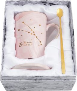 YHRJWN - Taurus Gifts for Women, Taurus Constellation Zodiac Sign Star Coffee Mug, Birthday Gifts for Women Girls Female Friends, Gifts for 12 Horoscope Astrology Lovers 14 Oz Pink (Gift Box) - Taurus Products for men