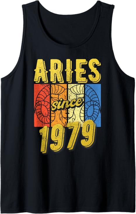 Aries 1979 Zodiac Sign Birthday Tank Top - Aries T-Shirt for men