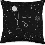 Taurus Astrology Celestial Zodiac Sign Aesthetic Throw Pillow - Taurus Pillow for men