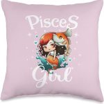 Pisces Shirt For Women Zodiac Sign Birthday Pisces Girl Throw Pillow - Pisces Pillow for men
