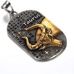Scorpio 12 Constellations Necklace Gifts Gold Color Stainless Steel Amulet Pendant Zodiac Sign Jewelry DH1H9 (Taurus-55cm) - Taurus Products for men