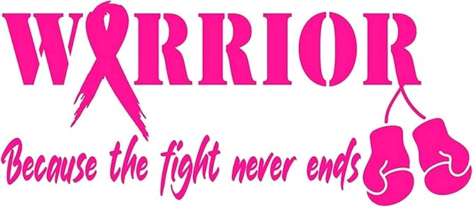 Breast Cancer Awareness Distresses Ribbon Warrior Boxing Gloves Car Window Vinyl Decal Sticker Car Window Decal Bumper Sticker (HOT PINK) - Cancer Car Accessories for men