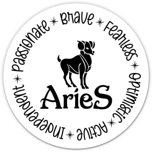 Aries Sticker - 3" Laptop Sticker - Waterproof Vinyl for Car, Phone, Water Bottle - Zodiac Sign Celestial Cute Decal - Aries Sticker for men