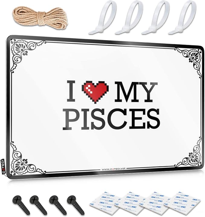 Garage Signs Funny I Love My Pisces Tin Sign Men Stuff Funny Home Decor (Color : Colour, Size : 30X40CM) - Pisces Home Decor for men