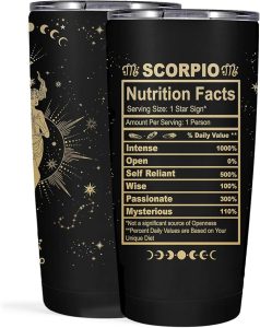 Scorpio Zodiac Cup, 20 Oz Astrology Tumbler, Witchy Gothic Gifts - Stainless Steel Insulated Constellation Tumbler - Scorpio Products for men