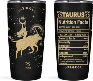 Taurus Zodiac Gifts: Gothic Witchy 20oz Stainless Steel Insulated Constellation Tumbler - Taurus Products for men
