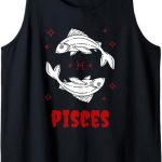 Pisces Gothic Zodiac Sign Horoscope Red and Black - Pisces T-Shirt for men