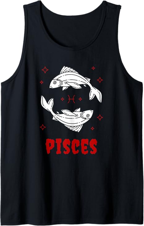 Pisces Gothic Zodiac Sign Horoscope Red and Black - Pisces T-Shirt for men