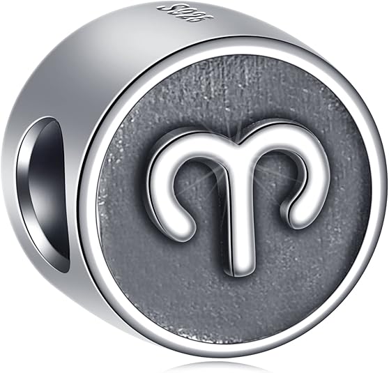 Zodiac Sign Charms fit European Birthday Bracelet, Antique 925 Sterling Silver 12 Constellation Charm Beads, Gifts for Family/Lover/Friends - Aries Bracelet for men