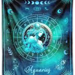 Aquarius Blanket Gifts, 40" x 30" Rectangular Flannel Zodiac Throw Blanket Cozy, Gift for Boys Girls Teen Women Men Tarot Cards Lovers Birthday Anniversary Festival - Aquarius Pillow for men