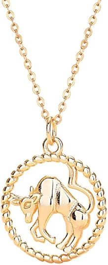 12 Constellation Necklace Geometric Round Hollow Zodiac Sign Pendant Necklace for Women Men Personalized Jewelry - Taurus Products for men
