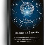Virgo Zodiac Canvas Prints Astrology Wall Art Poster Personalized Zodiac Gift For Home Office School Wall Decor Framed Artwork(Metal Framed 8" X 12") - Virgo Poster for men