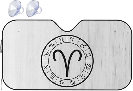 Zodiac-Aries-Astrological-Sign Car Sun Shade Windshield Sunshade for Car Windshield Front Window Visor Accessories - Aries Car Ornament for men