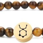 4MM Mini Gemstone Energy Star Sign Constellation Bracelet with 18K Gold Plated Charm Zodiac Bracelet for Women - Taurus Products for men