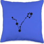 Pisces Gifts & Designs for Girls Black Blue Zodiac Pisces Throw Pillow, 16x16, Multicolor - Pisces Pillow for men