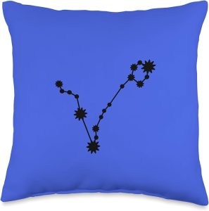 Pisces Gifts & Designs for Girls Black Blue Zodiac Pisces Throw Pillow, 16x16, Multicolor - Pisces Pillow for men