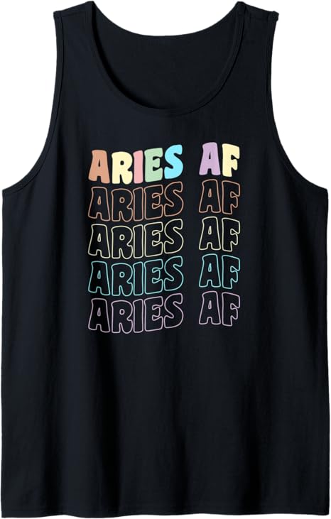 Aries Af 60s 70s Retro Vintage Style Aries Sign Tank Top - Aries T-Shirt for men