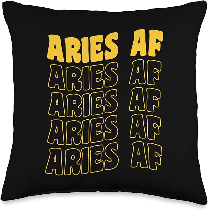 Aries Af 60s 70s Retro Vintage Style Aries Sign Throw Pillow - Aries Pillow for men
