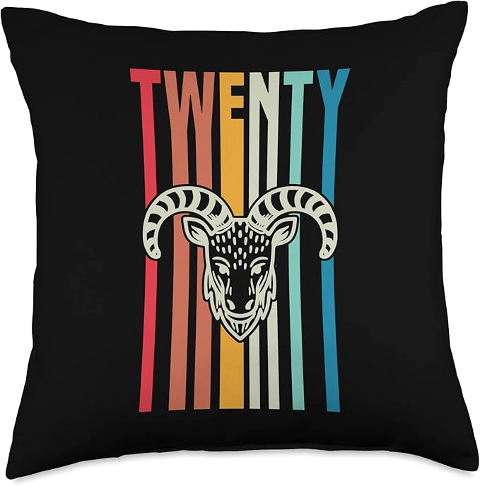 Retro Vintage Style Aries Sign 20th Birthday Party Supply Throw Pillow - Aries Pillow for men