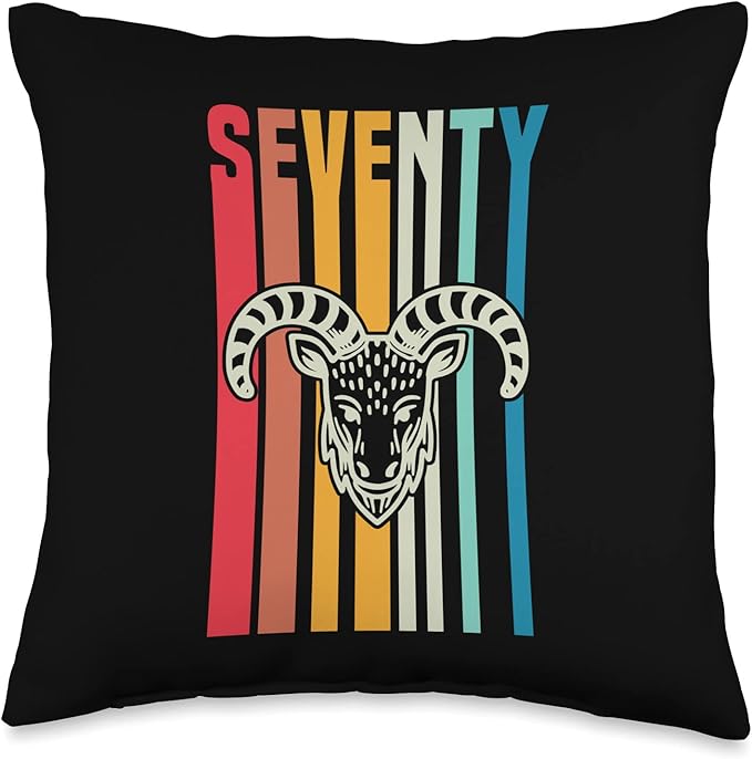 Retro Vintage Style Aries Sign 70th Birthday Party Supply Throw Pillow - Aries Pillow for men