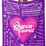 Taurus Zodiac Throw Blanket - 50"x60", Skin-Friendly Fleece with Original Design and Quotes, Ideal May Birthday Gift - Taurus Products for men