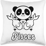 Pisces Zodiac Sign Kawaii Panda Bear Birthday Horoscope Throw Pillow - Pisces Pillow for men