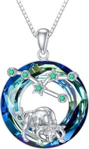Zodiac Necklace for Women Sterling Silver Astrology Heart Necklace 12 Constellations Horoscope Pendant Zodiac Jewelry Gifts - Taurus Products for men