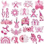 Breast Cancer Awareness Magnets, JULMELON 22pcs Breast Cancer Awareness Pink Ribbon Car Magnets Decorations Accessories for Charity Event Supplies Home Fridge Car Bumpers Party Decor - Cancer Car Accessories for men