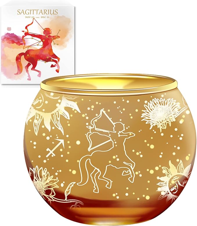 Aovila Sagittarius Gifts for Women, Sagittarius Votive Candle Holder Tealight Candle Holder Handmade for Table Home Decor, Zodiac Astrology Gifts Birthday Gifts for Women Friends - Sagittarius Home Decor for men